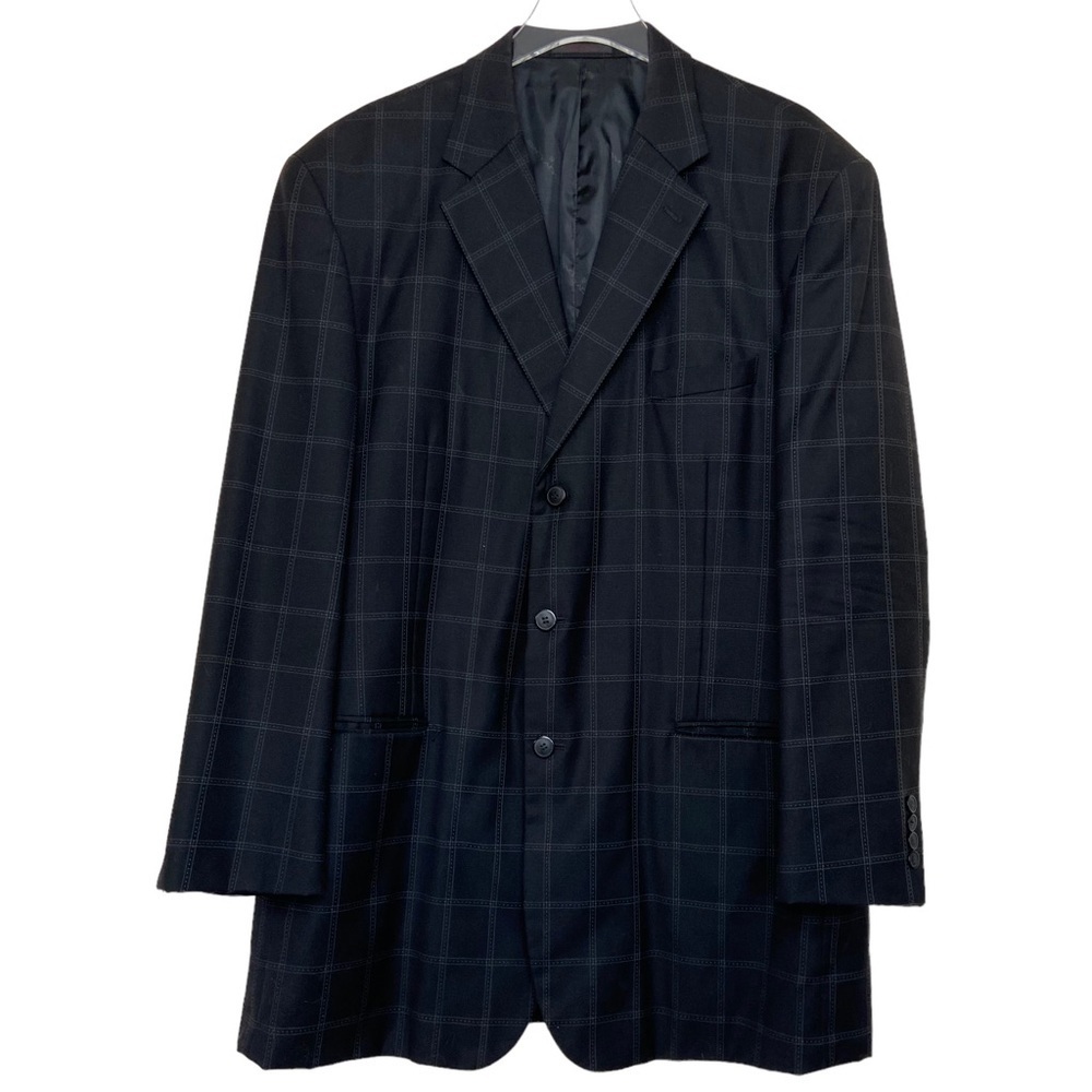 Stacy Adam Black/Gray Squares Two Piece. Three Button Single Breast Suit 44L